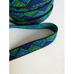Dekoratyvinė elastinė juostelė - guma "Etno mėlyna"
