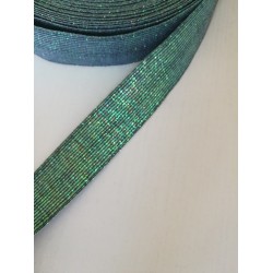 Metalizuota elastinė juosta - guma "Žalias blizgesys"