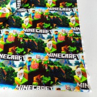 Skaitmeninės spaudos kilpinis trikotažas "Minecraftas"